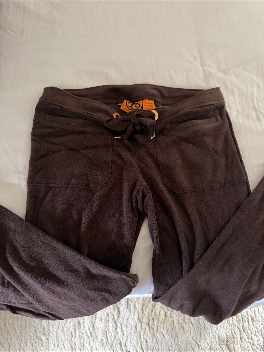 Tory Burch Kids Dark Brown Drawstring Joggers
